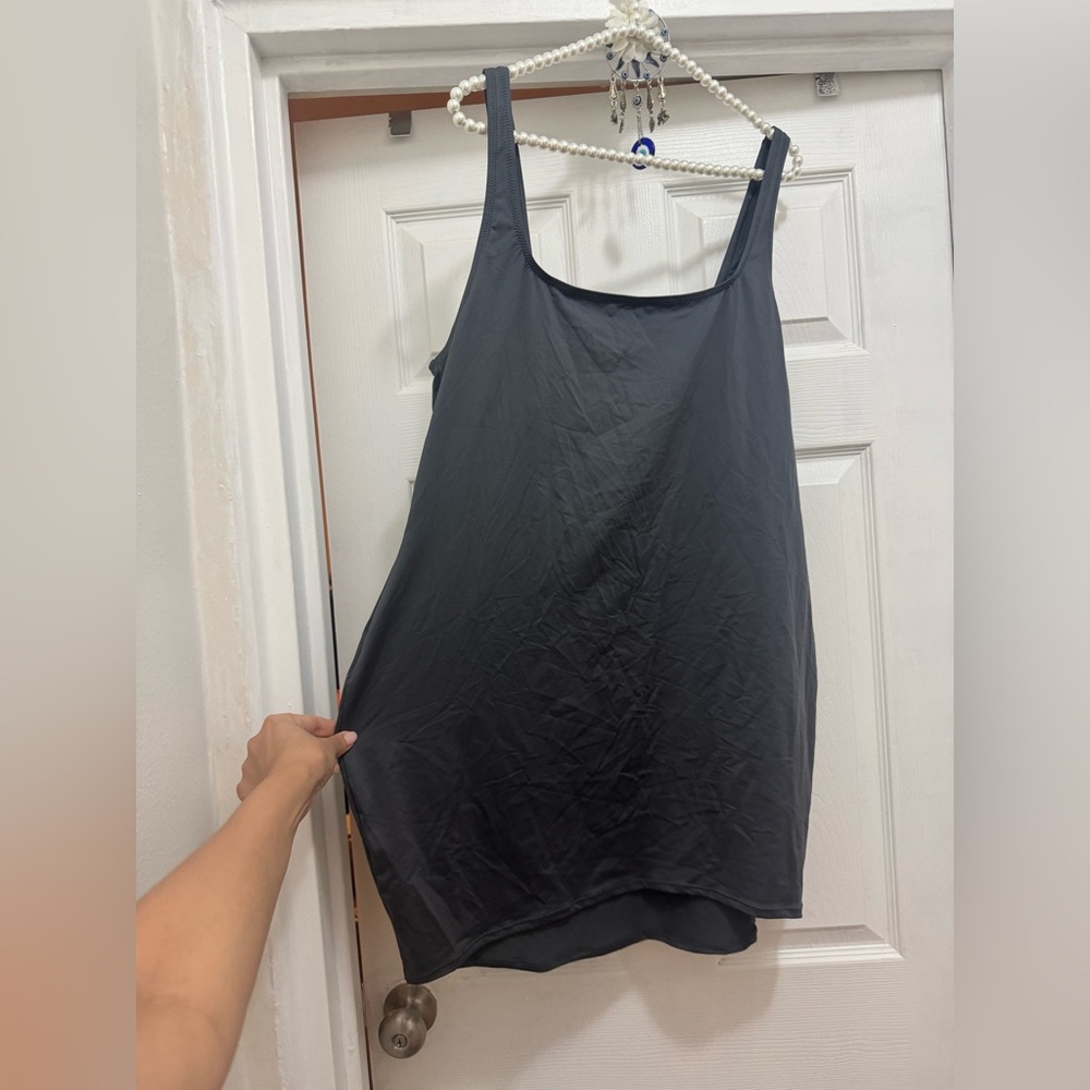 Skims Size 3X Swim Tank Dress in Gunmetal Gray SW-DRS-0005 NWT